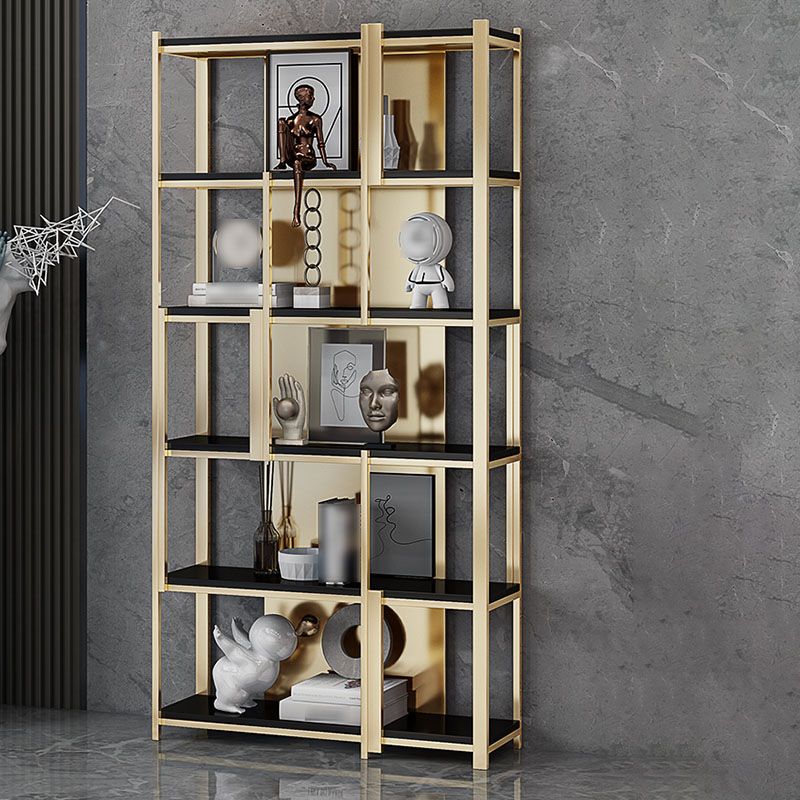 11.81"W 78.74"H Bookshelf Open Back Glam Style for Study Room Home Office Clearhalo 'Bookcases' 'furn' 'furn_bookcases' 'Furniture' 'furniture_bookcases' 'kitchen' 'kitchen_bookcases' 'Living Room Furniture' 'Office Furniture' 1200x1200_1f47c63c-9a35-46e7-8ef8-bb15c91a3056