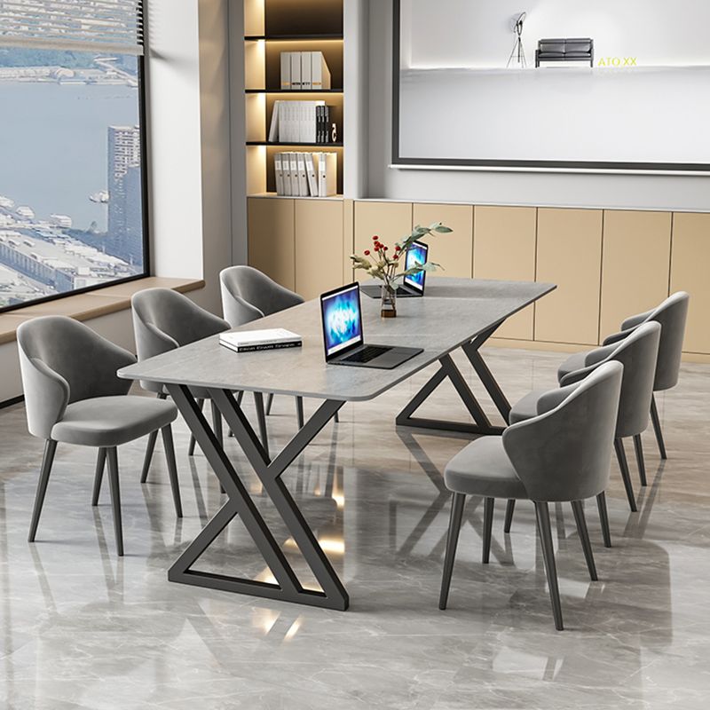 Rectangle Stone Office Desk Modern Style Grey Writing Desk for Office Clearhalo 'furn' 'furn_office_desk' 'Furniture' 'Office Desks' 'Office Furniture' 'office_desk' 1200x1200_1f493f83-4a95-4bd5-b699-93aab30d8949