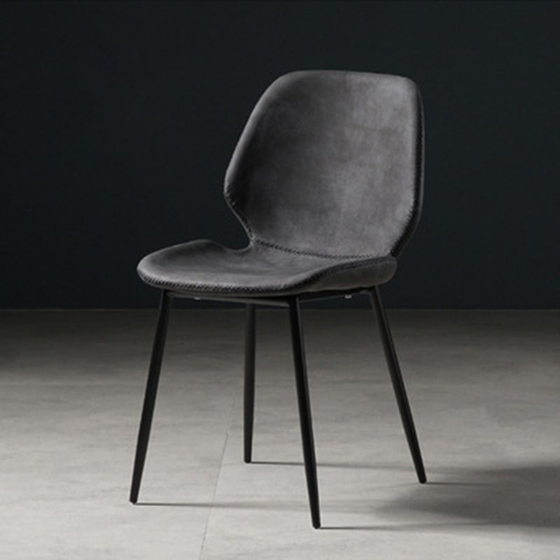 Contemporary Style Metal Dining Room Chair Solid Back Chair with Black Legs Clearhalo ' kitchen&dining_furn' 'Dining Chairs' 'Dining Tables & Seating' 'dining_chair' 'furn' 'furn_dining_chair' 'Furniture' 'furniture_dining_chair' 'Kitchen & Dining Furniture' 'kitchen' 1200x1200_1f49c42c-939d-4c4b-a9c9-4bae76f075e5