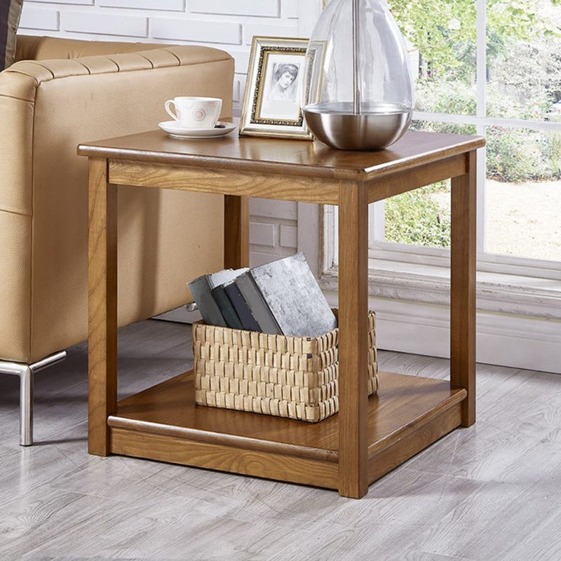 TABELLO DELLA TERDITÀ TRADIZIONE DEI LEGNO 4 gambe Tavolo laterale divano con scaffale per soggiorno