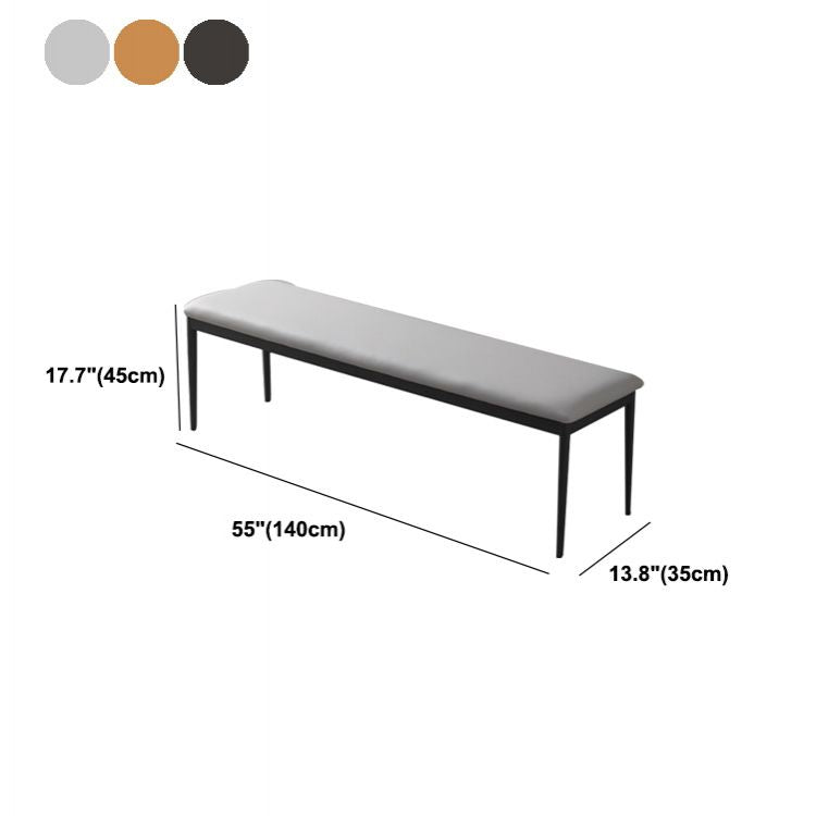 17.7"H Upholstered Seating Bench Cushioned Bench with Metal Legs Clearhalo 'Benches' 'Chairs & Seating' 'furn' 'furn_benches' 'Furniture' 'Living Room Furniture' 1200x1200_1f4b0e75-b4a1-4660-887c-2c05a607fbc1