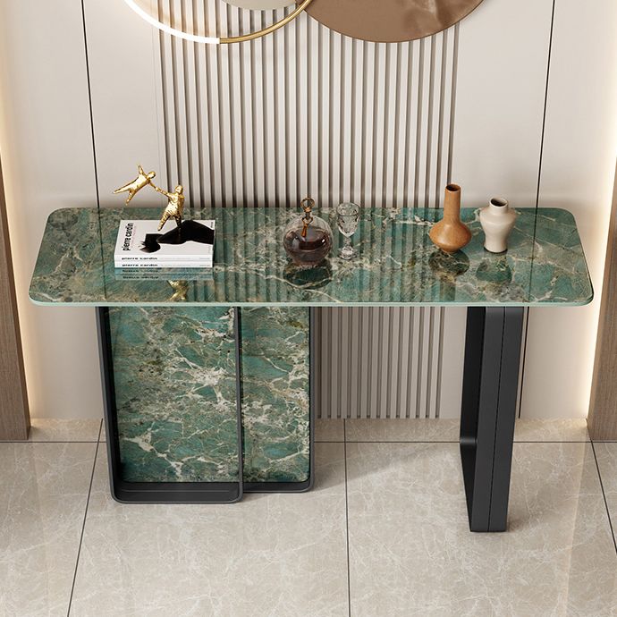 12 inch Wide Accent Table Rectangle Shape Stone Console Table for Hall Clearhalo 'Console Tables' 'console_tables' 'Entry & Mudroom Furniture' 'furn' 'furn_console_tables' 'Furniture' 1200x1200_1f4defca-e4f6-4d70-be3d-450b7479555e