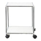 16.5" W Square End Table Modern 1-Shelf Side Table with Casters