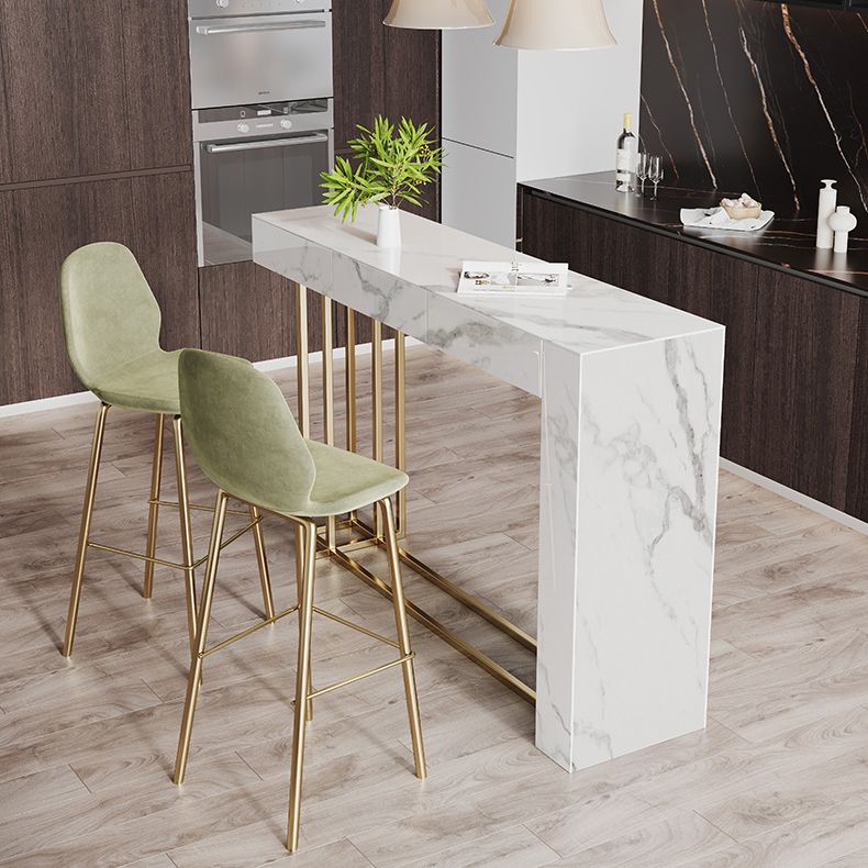 Contemporary Style Rectangle Bar Counter Table Sintered Stone Dining Table for Kitchen Clearhalo 'Bar Furniture' 'Bar Tables' 'bar_tables' 'furn' 'furn_bar_tables' 'Furniture' 'furniture_bar_tables' 'Kitchen & Dining Furniture' 1200x1200_1f4ebf83-30e9-4ed8-ae7a-a0b4b2b22bfc