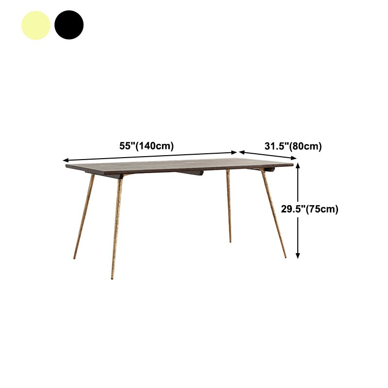 Traditional Luxury Dining Table Rectangle Wooden 4 Legs Table with Metal Base Clearhalo ' dining_table' 'Dining Tables & Seating' 'Dining Tables' 'furn' 'furn_dining_table' 'Furniture' 'furniture_dining_table' 'Kitchen & Dining Furniture' 'kitchen&dining_furn' 'kitchen' 'kitchen_dining_table' 1200x1200_1f4ec1c4-e21f-406f-8fd5-1a333c427a6b