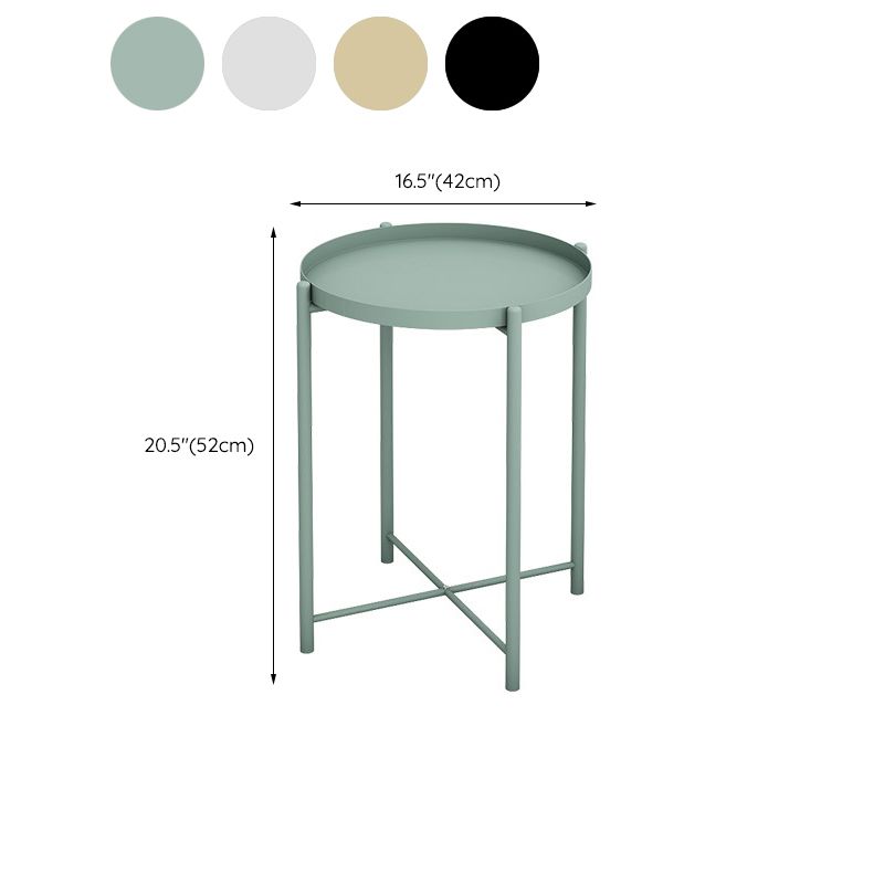 Mid-Century Metal Corner Table Tray Top Round Side End Table Clearhalo 'Coffee & Accent Tables' 'End & Side Tables' 'end_side_tables' 'furn' 'furn_end_side_tables' 'Furniture' 'Living Room Furniture' 1200x1200_1f4f8f61-23aa-440d-8b4e-ffb120894f33