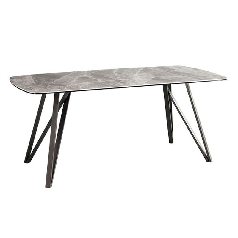 Modern Style Dining Table Sintered Stone Table with 4 Legs Carbon Steel Base Clearhalo ' dining_table' 'Dining Tables & Seating' 'Dining Tables' 'furn' 'furn_dining_table' 'Furniture' 'furniture_dining_table' 'Kitchen & Dining Furniture' 'kitchen&dining_furn' 'kitchen' 'kitchen_dining_table' 1200x1200_1f4fa5e9-6ea6-46f9-846e-9b79874e9204