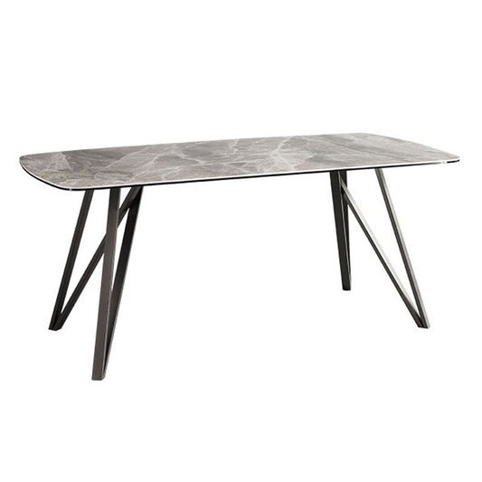 Modern Style Dining Table Sintered Stone Table with 4 Legs Carbon Steel Base