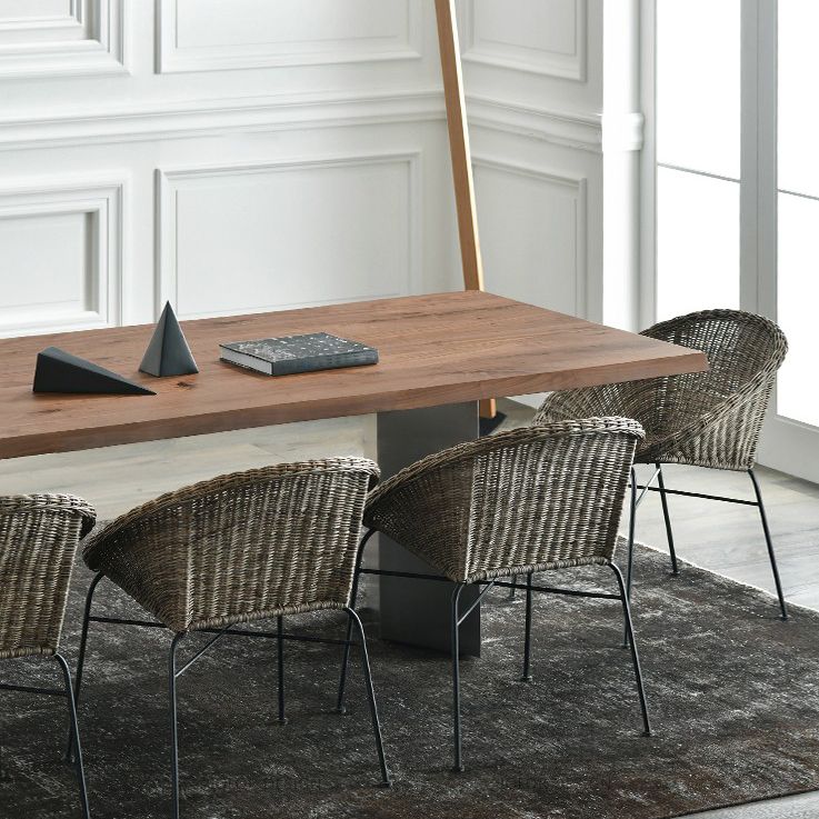 Industrial Pine Wood Table for Restaurant Rectangle Dining Table with Metal Double Pedestal Clearhalo ' dining_table' 'Dining Tables & Seating' 'Dining Tables' 'furn' 'furn_dining_table' 'Furniture' 'furniture_dining_table' 'Kitchen & Dining Furniture' 'kitchen&dining_furn' 'kitchen' 'kitchen_dining_table' 1200x1200_1f50241d-97df-4eaf-83d2-638f7dc4b5ee