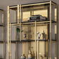 Gold Closed Back Bookshelf Glam Standard Engineered Wood Bookcase
