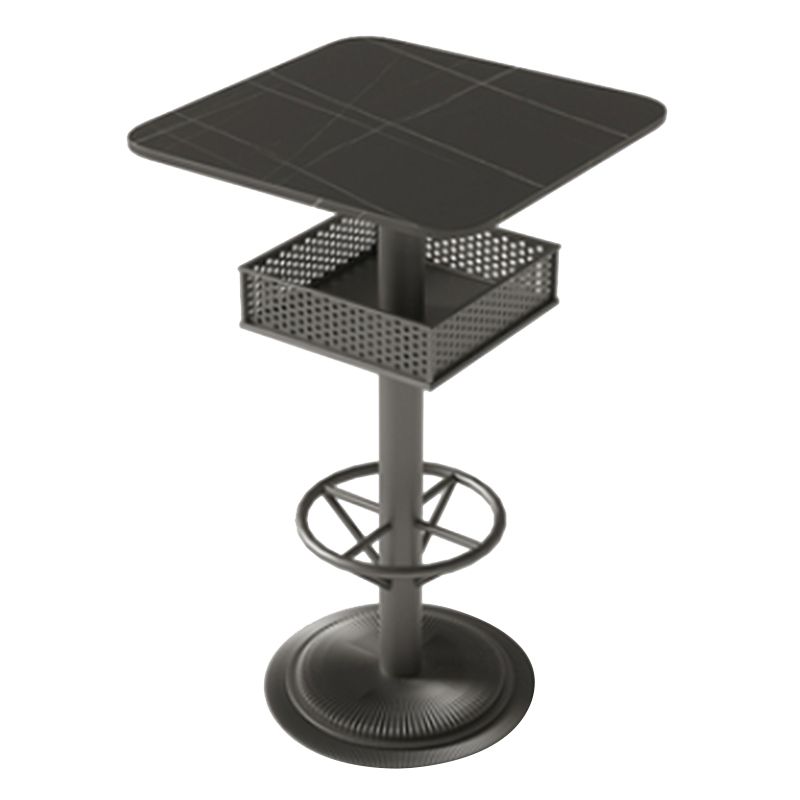 Industrial Style Bar Wine Table Black Bar Dining Table with Storage Clearhalo 'Bar Furniture' 'Bar Tables' 'bar_tables' 'furn' 'furn_bar_tables' 'Furniture' 'Kitchen & Dining Furniture' 1200x1200_1f532728-6987-443b-a854-7f26773a61ff
