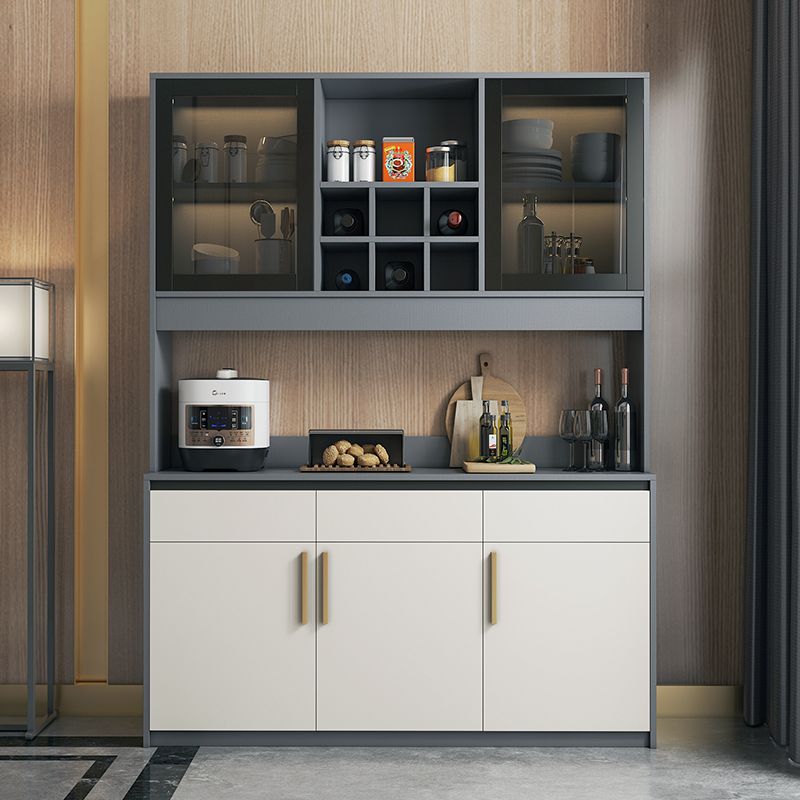 Sideboard in legno ingegnerizzato contemporaneo con porta e cassetto per la cucina