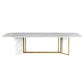 Glam Style Faux Marble Table Dining Rectangle Table with Metal Legs for Kitchen Clearhalo 'Dining Tables & Seating' 'Dining Tables' 'dining_table' 'furn' 'furn_dining_table' 'Furniture' 'Kitchen & Dining Furniture' 1200x1200_1f553298-cf71-462e-8105-87a81279e292