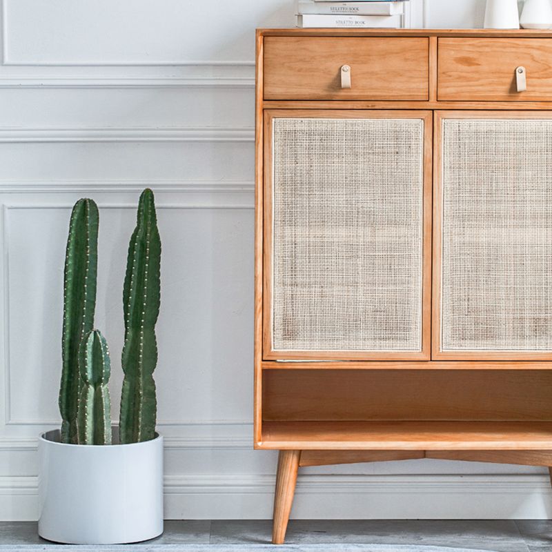 Contemporary Cabinet Rectangle Pine 2 Doors Pendant Pulls Accent Cabinet Clearhalo 'Cabinets & Chests' 'cabinets_chests' 'furn' 'furn_cabinets_chests' 'Furniture' 'Living Room Furniture' 1200x1200_1f55a2b1-8c5a-4be6-8be3-db59b1bc5f68