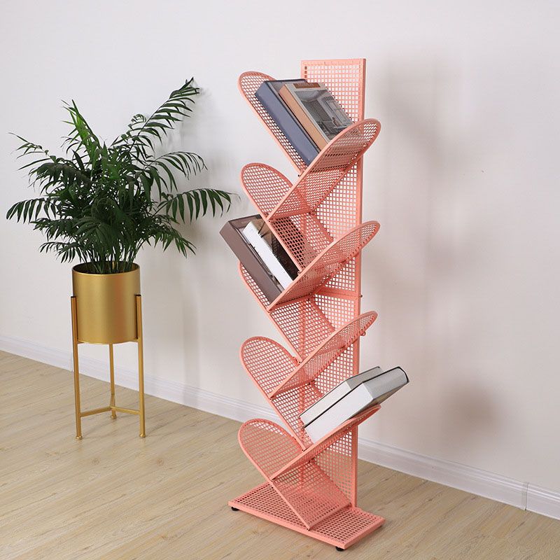 Modern Metal Bookcase Geometric Closed Back Bookshelf in Burnish Clearhalo 'Bookcases' 'furn' 'furn_bookcases' 'Furniture' 'Office Furniture' 1200x1200_1f55fa1c-c043-4abf-9d1c-b853f2e30541