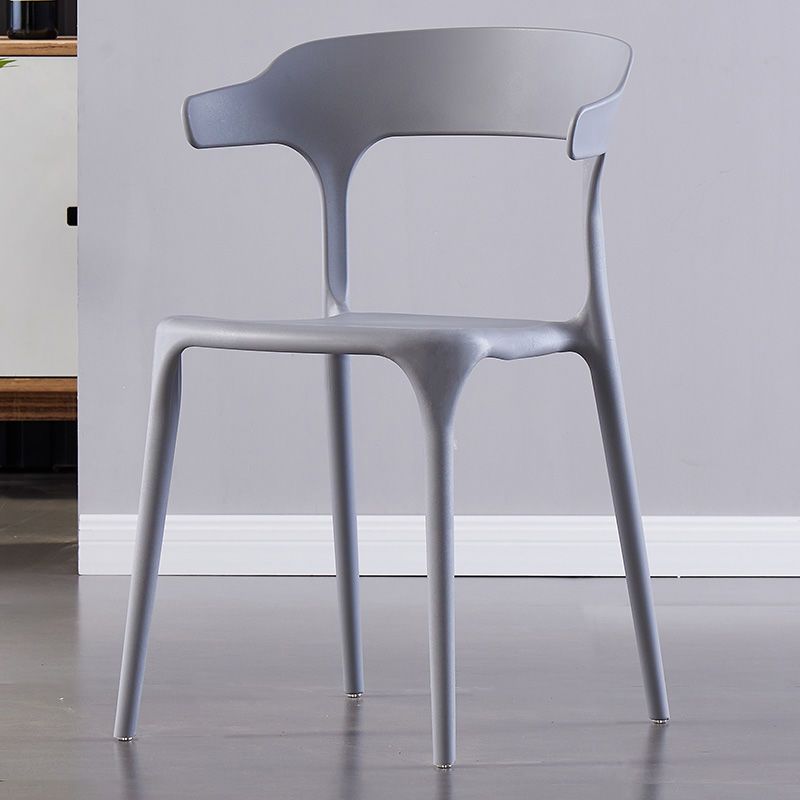 Scandinavian Home Stacking Arm Chair Matte Finish Plastic Dining Chair Clearhalo 'Dining Chairs' 'Dining Tables & Seating' 'dining_chair' 'furn' 'furn_dining_chair' 'Furniture' 'Kitchen & Dining Furniture' 1200x1200_1f5689bd-e72a-4ae4-847d-39d127def276