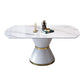 Luxury Round White Stone Top Dining Table with White & Gold Pedestal Clearhalo 'Dining Tables & Seating' 'Dining Tables' 'dining_table' 'furn' 'furn_dining_table' 'Furniture' 'Kitchen & Dining Furniture' 1200x1200_1f578f56-3108-4d71-9fb0-fce7fbee9066