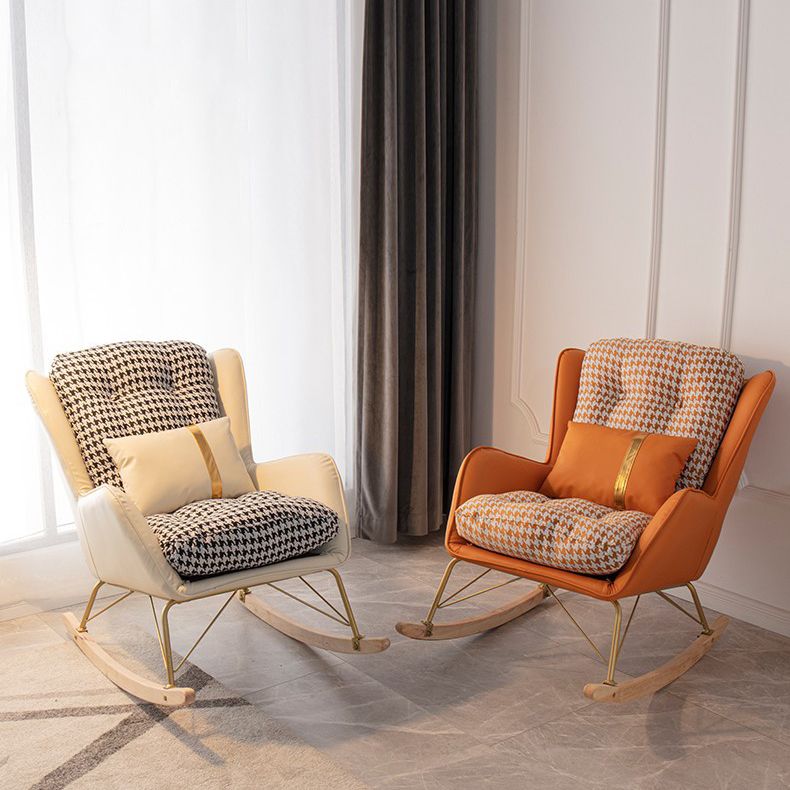 Chaise à bascule intérieure de style glam chaise à bascule canapé avec ottoman