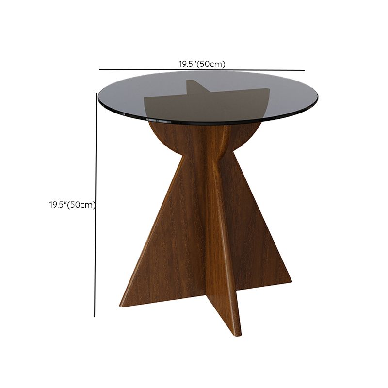 丸い形のガラスエンドテーブル黒のモダンホームソファサイドテーブル