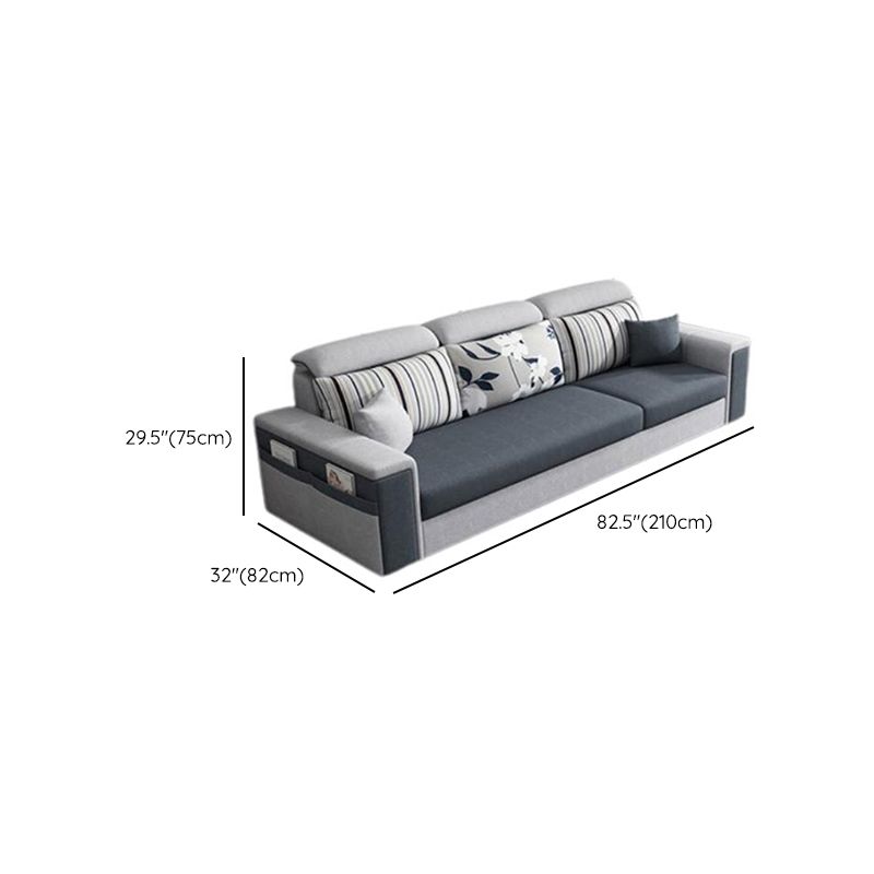 Contemporary Square Arm Sofa in Gray with Storage For Living Room Clearhalo 'furn' 'furn_sofas' 'Furniture' 'Living Room Furniture' 'Sofa' 'sofas' 1200x1200_1f58c92d-c5df-4a8e-bb91-e2a87ac43da6
