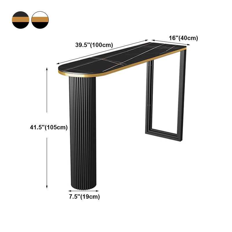 Industrial Bar Table Stone Top Pub Table with Iron Base for Dining Room Clearhalo 'Bar Furniture' 'Bar Tables' 'bar_tables' 'furn' 'furn_bar_tables' 'Furniture' 'furniture_bar_tables' 'Kitchen & Dining Furniture' 'kitchen&dining_furn' 'kitchen' 1200x1200_1f59ce7d-9b74-4974-b991-9218a7748ae9