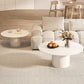 Contemporary Cocktail Table Round White Pedestal Coffee Cocktail Table Clearhalo 'Coffee & Accent Tables' 'Coffee Tables' 'coffee_tables' 'furn' 'furn_coffee_tables' 'Furniture' 'Living Room Furniture' 1200x1200_1f5c0487-a64c-400d-a6e4-23f44abd9fec