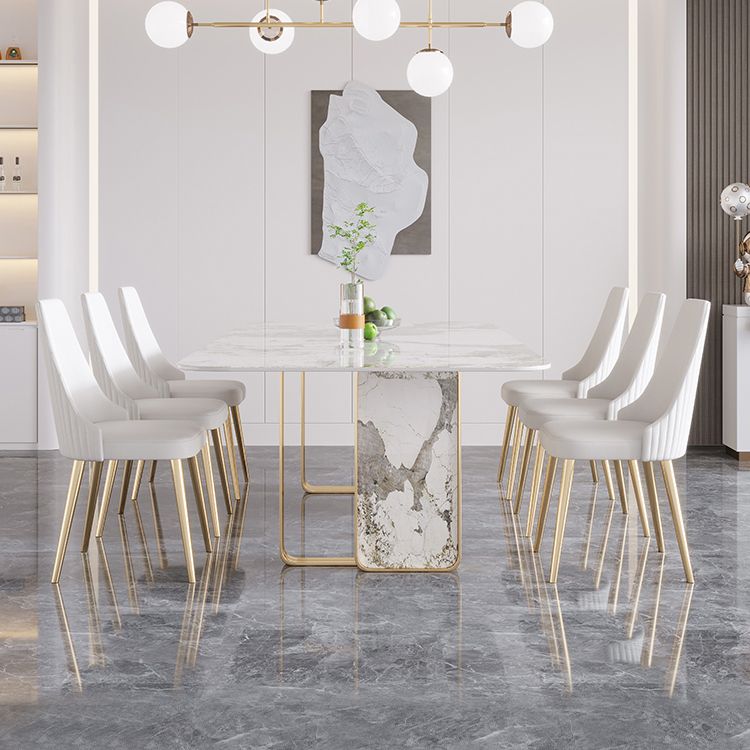 Luxury Sintered Stone Top Dining Set 1/4/5/7 Pieces Dining Table with Chairs Clearhalo 'Dining Room Sets' 'Dining Tables & Seating' 'dining_room_set' 'furn' 'furn_dining_room_set' 'Furniture' 'furniture_dining_room_set' 'Kitchen & Dining Furniture' 1200x1200_1f5cf9b3-127f-4a5d-be8c-df779ed13409
