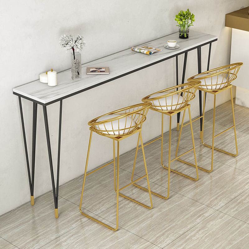 Modern Bar-height Table Stone Top Bistro Pub Table with Four Legs Clearhalo 'Bar Furniture' 'Bar Tables' 'bar_tables' 'furn' 'furn_bar_tables' 'Furniture' 'Kitchen & Dining Furniture' 1200x1200_1f5d1636-710f-486a-8d7f-4645d727ae98