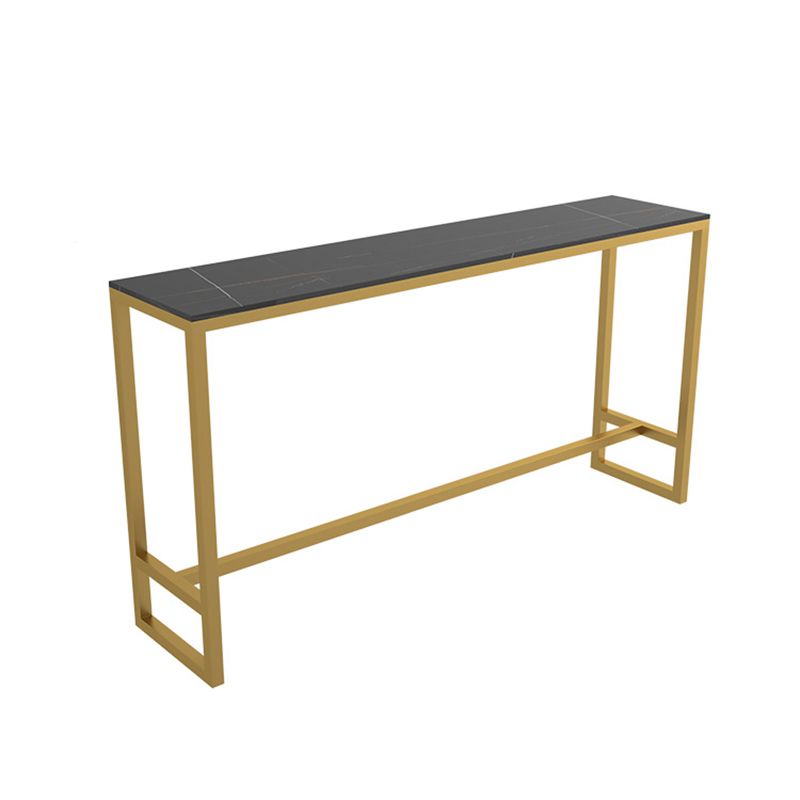 Mesa rectangular con altura de barra, mesa de pub con base metálica para uso en patio