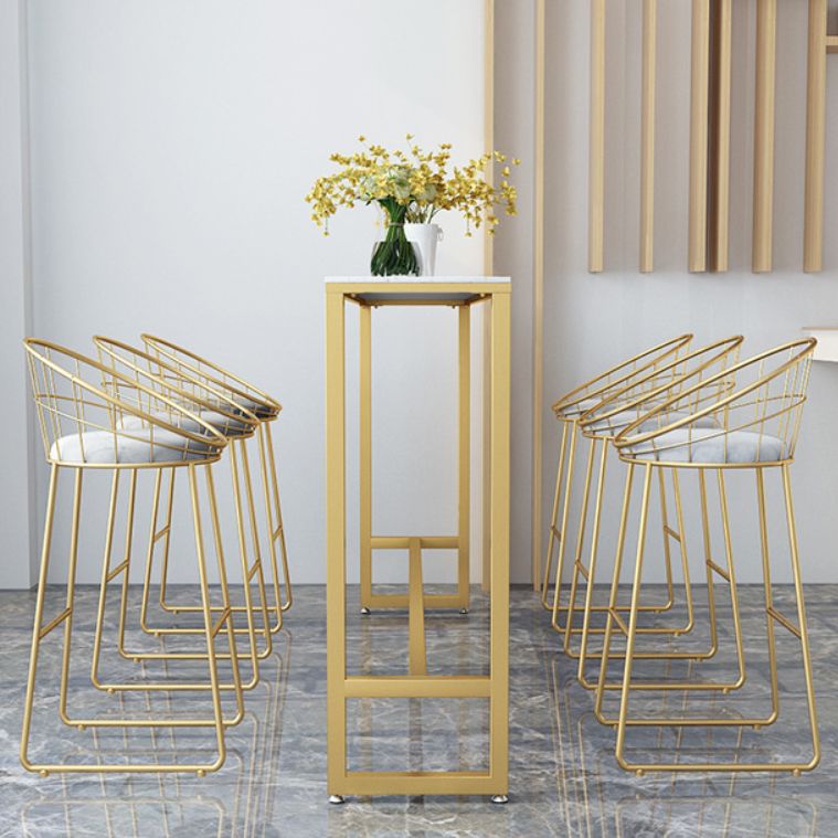 Stone Bar Dining Table Glam Rectangle Bar Table with Trestle Pedestal for Milk Tea Shop Clearhalo 'Bar Furniture' 'Bar Tables' 'bar_tables' 'furn' 'furn_bar_tables' 'Furniture' 'furniture_bar_tables' 'Kitchen & Dining Furniture' 1200x1200_1f6009b7-17b3-45c1-bcab-78696666a3f9