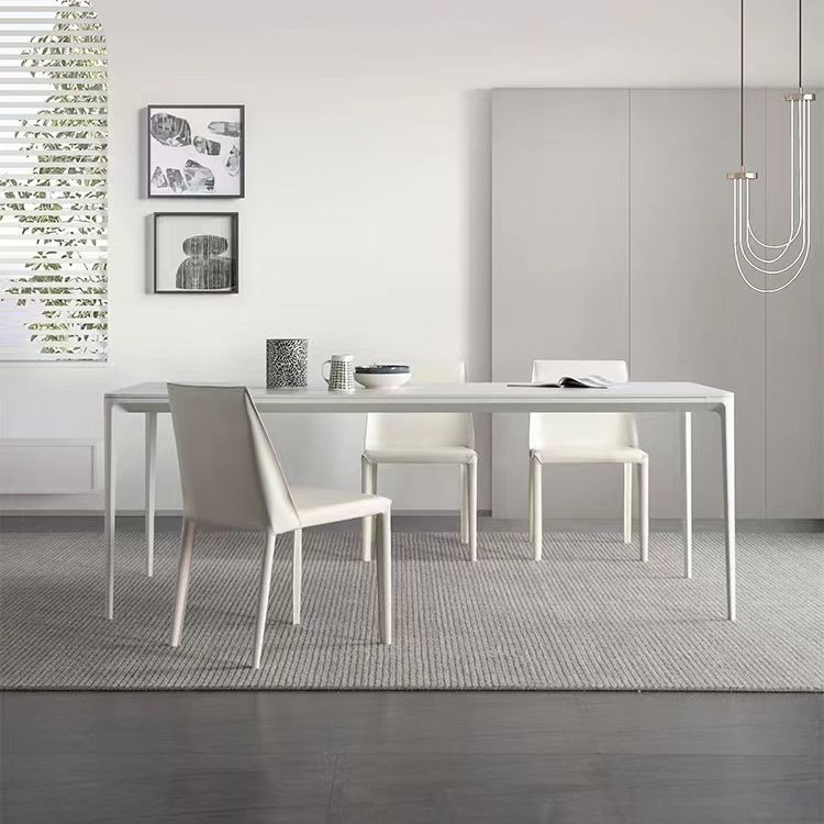 Contemporáneo 1/2/4/5/6/7 Piezas Muebles Sillas de comedor rectangulares de piedra colocadas en blanco