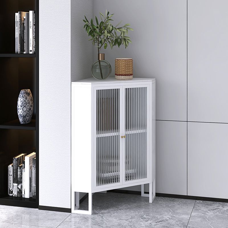 35.5 "H Modern Stone Buffet aparador 2 Puertas de vidrio Servidor de buffet de comedor