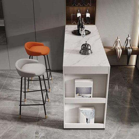 Stone Bar Table Set Modern Style Rectangle 1/2/3 Pieces Bar table with Backless Stools Clearhalo 'Bar Furniture' 'furn' 'furn_home_bar_bar_sets' 'Furniture' 'Home Bars & Bar Sets' 'home_bar_bar_sets' 'Kitchen & Dining Furniture' 1200x1200_1f6437b5-dd94-4fbf-9085-077589e28583