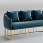 Contemporary Blue/Gray Sofa with Tuxedo Arm and Pillows for Apartment