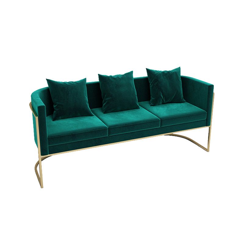 Contemporary 27.55" H Metal Frame Solid Color Velvet Tuxedo Arm Sofa Clearhalo 'furn' 'furn_sofas' 'Furniture' 'Living Room Furniture' 'Sofa' 'sofas' 1200x1200_1f66ae2d-e84f-4289-b855-5d833b6ef8b6