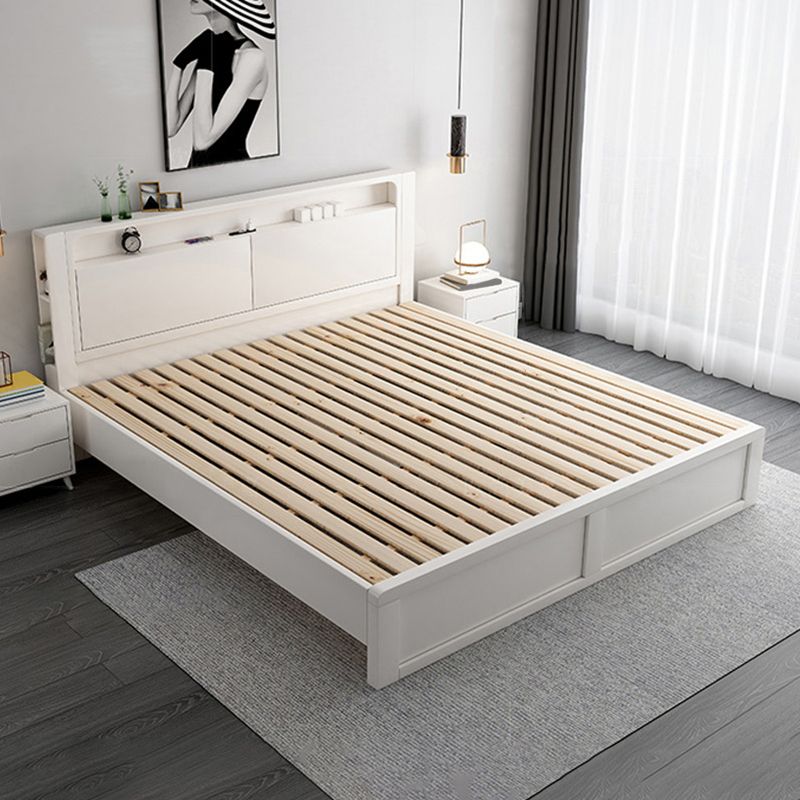 Modern & Contemporary Standard Bed Solid Wood Bed Frame with Headboard
