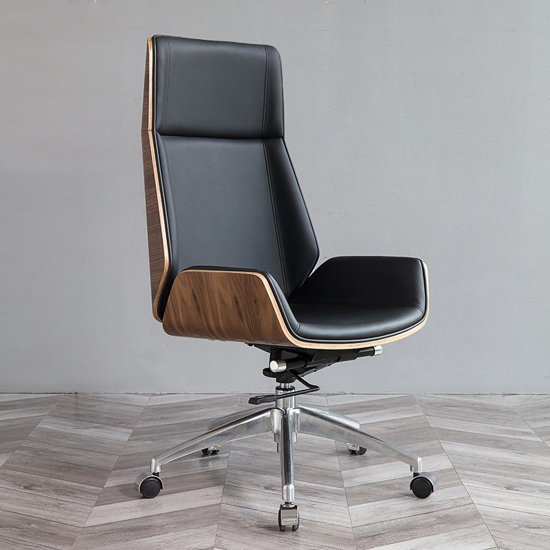 Modern No Arm Desk Chair Leather Task Chair with Wheels for Office Clearhalo 'furn' 'furn_office_chair' 'Furniture' 'Office Chairs' 'Office Furniture' 'office_chair' 1200x1200_1f68749a-3380-4caa-af16-7f899bece5c6
