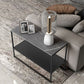 21.6" Tall Metal Frame End Table Faux Marble Rectangular Top Side Table with Shelf