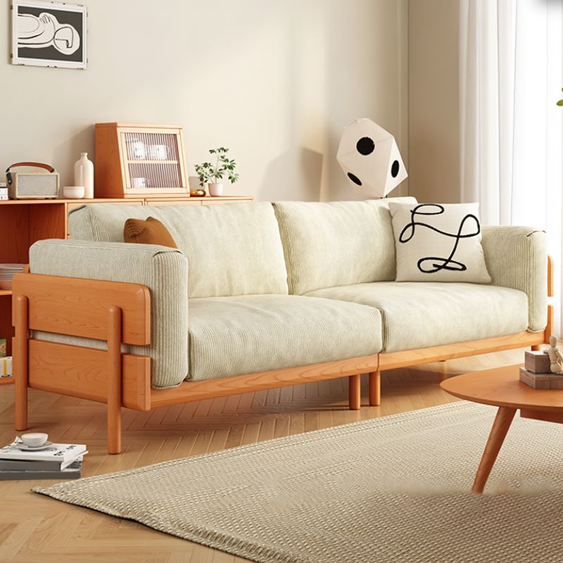 Solid Wood Square Arm Sofa Slipcovered Corduroy Cushions Sofa Clearhalo 'furn' 'furn_sofas' 'Furniture' 'Living Room Furniture' 'Sofa' 'sofas' 1200x1200_1f69c4f6-86b5-41d5-88e6-32430cfe267a