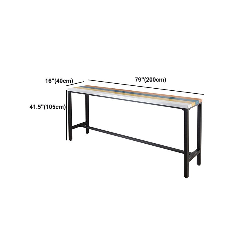 Wood Rectangle Top Bar Table 42-inch Height Industrial Style Bar Table Clearhalo 'Bar Furniture' 'Bar Tables' 'bar_tables' 'furn' 'furn_bar_tables' 'Furniture' 'furniture_bar_tables' 'Kitchen & Dining Furniture' 1200x1200_1f6a718d-6054-4bcb-afea-3c4291bb0fc9