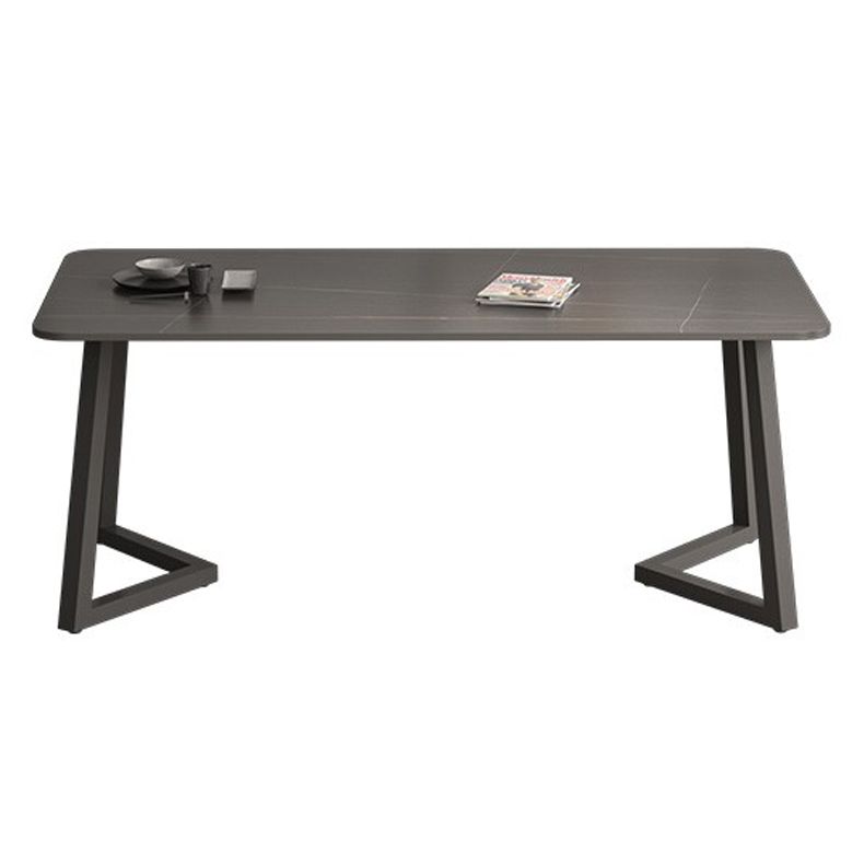 Rectangle Sintered Stone Table for Restaurant Industrial Dining Table with Double Pedestal Clearhalo 'Dining Tables & Seating' 'Dining Tables' 'dining_table' 'furn' 'furn_dining_table' 'Furniture' 'furniture_dining_table' 'Kitchen & Dining Furniture' 'kitchen' 'kitchen_dining_table' 1200x1200_1f6ab4b0-2dc4-4386-8c21-9020983d4c79