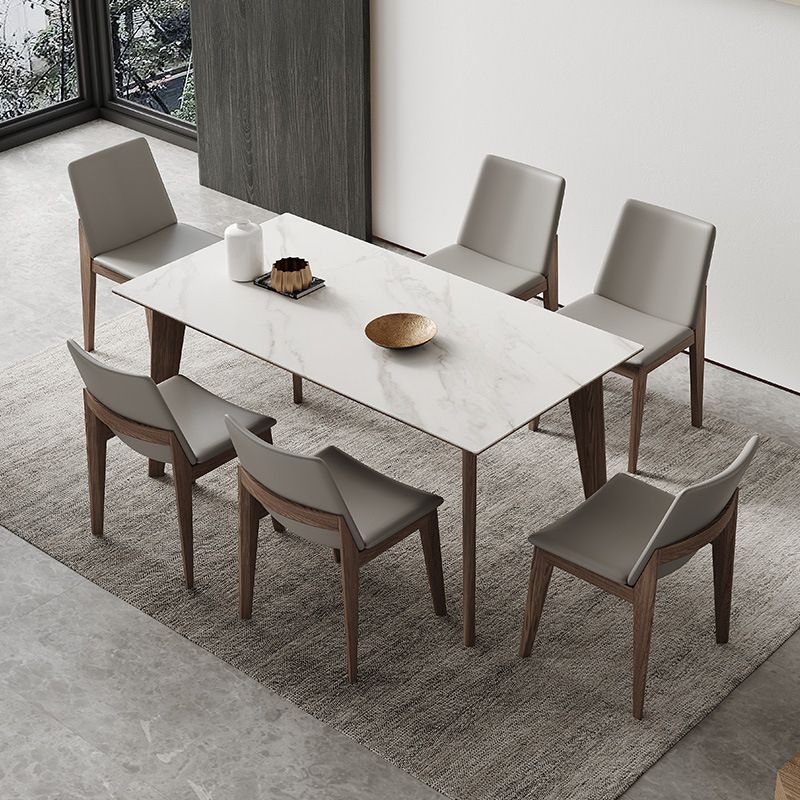 Modern Sintered Stone Top Dining Set Rectangle 1/2/4/5/7 Pieces Dining Room Table Set Clearhalo 'Dining Room Sets' 'Dining Tables & Seating' 'dining_room_set' 'furn' 'furn_dining_room_set' 'Furniture' 'furniture_dining_room_set' 'Kitchen & Dining Furniture' 1200x1200_1f6bf904-79cc-4760-90d7-5126ef397377