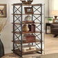 Industrial Open Etagere Bookshelf with Black Iron Frame Solid Wood Shelf Clearhalo 'Bookcases' 'furn' 'furn_bookcases' 'Furniture' 'furniture_bookcases' 'kitchen' 'kitchen_bookcases' 'Living Room Furniture' 'Office Furniture' 1200x1200_1f6d9527-a2c5-4222-9074-28701d644970