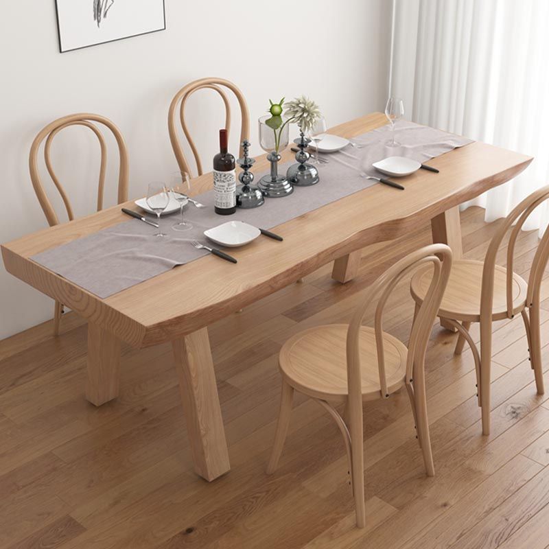 Pine Solid Wood Dinette Table Modern Natural Legs Dining Site Table