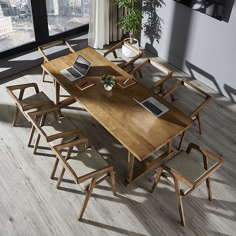 Rectangle Solid Wood White Dining Table Simplicity Trestle Base Table for Dining Room Clearhalo ' dining_table' 'Dining Tables & Seating' 'Dining Tables' 'furn' 'furn_dining_table' 'Furniture' 'furniture_dining_table' 'Kitchen & Dining Furniture' 'kitchen&dining_furn' 'kitchen' 'kitchen_dining_table' 1200x1200_1f6faa89-1e7e-4da7-af7c-cef697998374