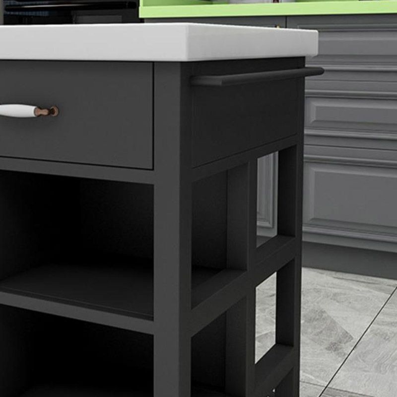 Rectangular Kitchen Trolley Modern Dining Room Prep Table with Drawer Clearhalo 'furn' 'furn_kitchen_islands_carts' 'Furniture' 'Kitchen & Dining Furniture' 'Kitchen Islands & Carts' 'kitchen_islands_carts' 1200x1200_1f71dbb7-859a-4f11-8312-db19a6bb2f43