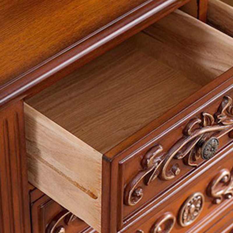 Cómoda de almacenamiento de madera maciza Cómoda de almacenamiento tradicional con 3/4/5 cajones
