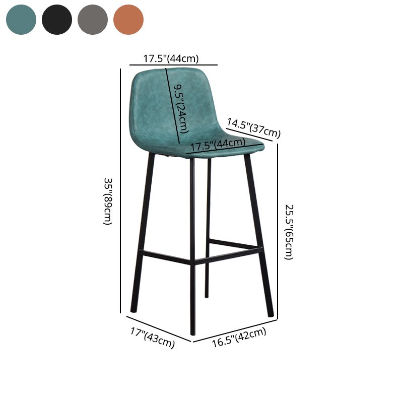 Contemporary Counter Stools Armless Leather Indoor Bar Stool with Iron Base Clearhalo 'Bar Furniture' 'Bar Stools' 'bar_stools' 'furn' 'furn_bar_stools' 'furniture_bar_stools' 'Kitchen & Dining Furniture' 'kitchen&dining_furn' 'kitchen' 'kitchen_furn' Furniture' 1200x1200_1f739273-cba5-4878-87ee-f616c27e13cc