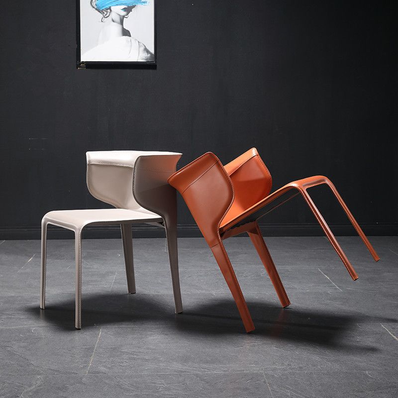 Contemporary Metal Dining Room Chairs Arm Leather Dining Chairs for Home Use Clearhalo 'Dining Chairs' 'Dining Tables & Seating' 'dining_chair' 'furn' 'furn_dining_chair' 'Furniture' 'Kitchen & Dining Furniture' 1200x1200_1f74d0f3-b9cb-4045-9314-48ea4485285f