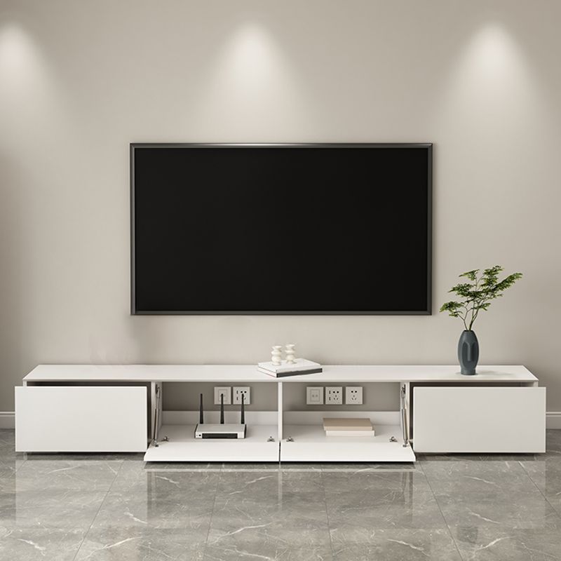 Contemporary TV Stand Console Faux Wood White Media Console with Drawers Clearhalo 'furn' 'furn_tv_stands_entertainment_centers' 'Furniture' 'Living Room Furniture' 'TV Stands & Entertainment Centers' 'TV Stands & Media Storage Furniture' 'tv_stands_entertainment_centers' 1200x1200_1f773200-1a4e-413a-8cfb-f9ec8d4dd6cf